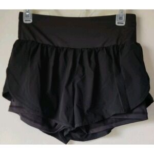 CADMUS 2 in 1 Sport Workout Women's Gym Running Tennis Athletic-Skort Black Sz M